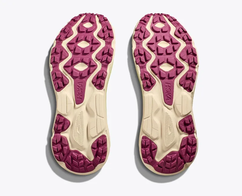 HOKA Challenger 7 WIDE Women's Road/Trail Running Shoe in Forest Floor/Beet Root-1