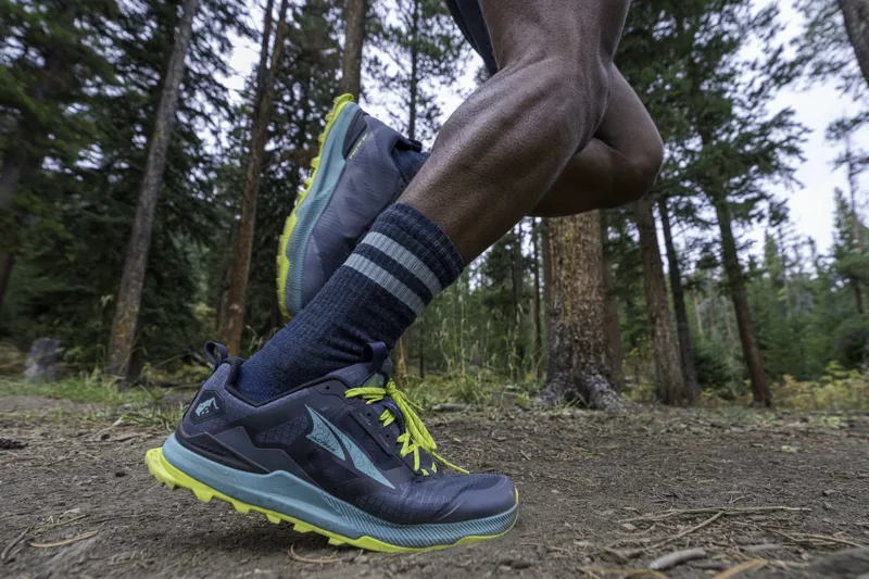 Altra Lone Peak 8 Men's Trail Running Shoe in Black/Green-6