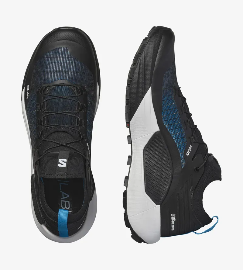 Salomon S/LAB Genesis Unisex Trail Running Shoe in Black/White/Blue Danube-2