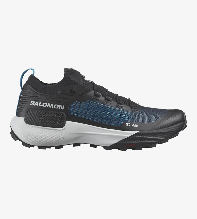 Salomon S/LAB Genesis Unisex Trail Running Shoe in Black/White/Blue Danube