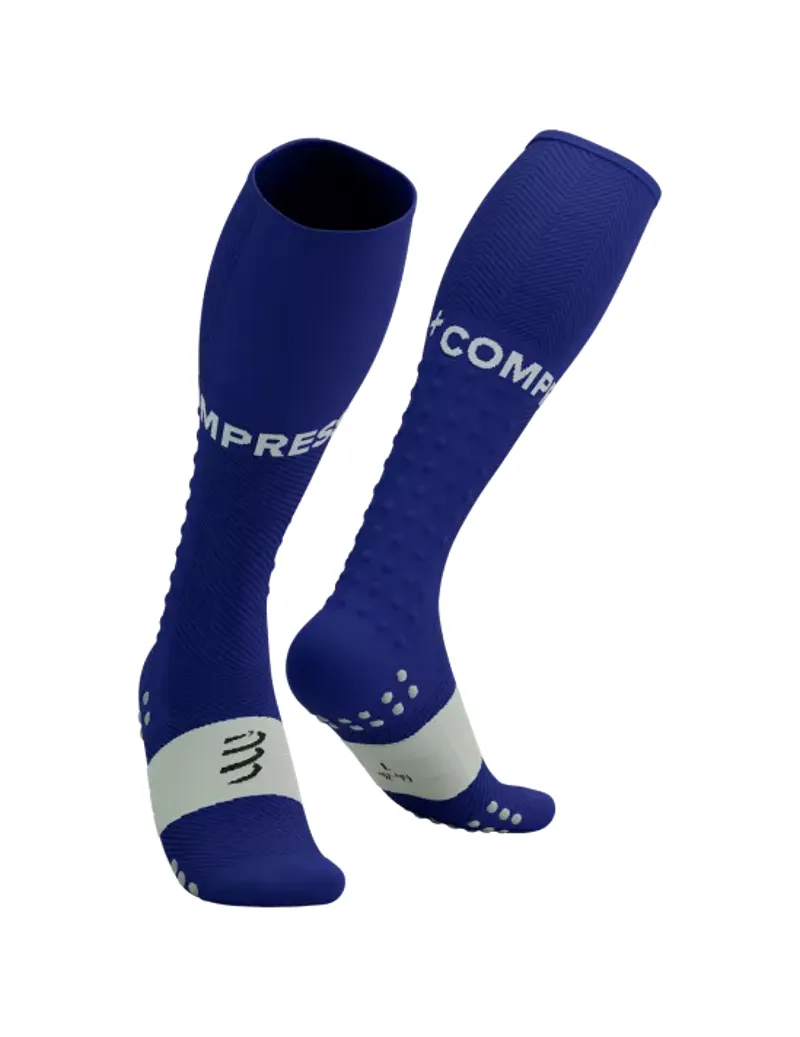 Compressport Full Socks Run Compression Socks in Dazz Blue/Sugar