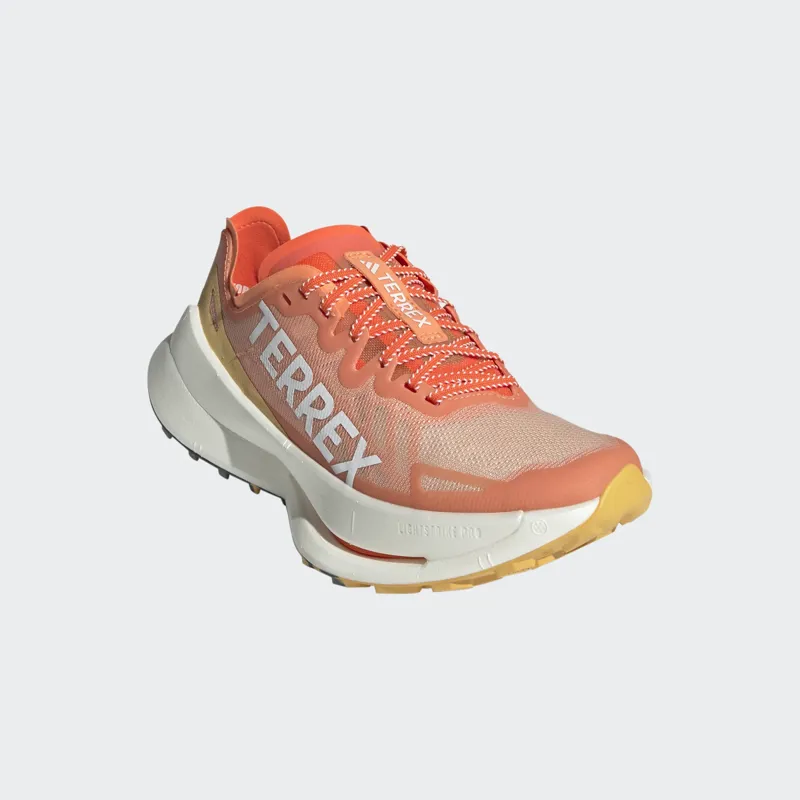 adidas Terrex Agravic Speed Ultra Women's Trail Running Shoe in Amber Tint/Crystal White/SemSpa-5