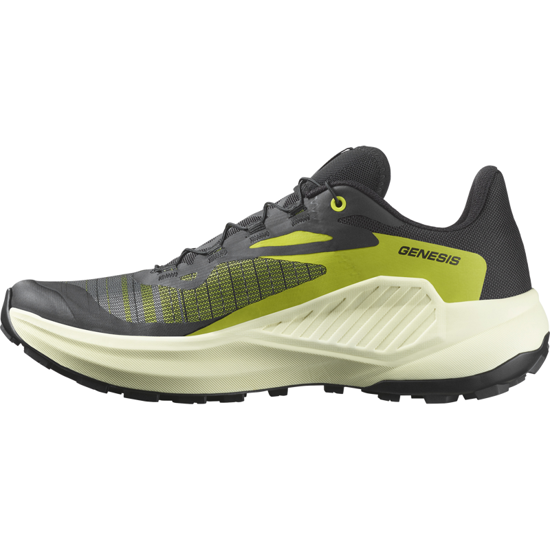 Salomon Genesis Men's Trail Running Shoe in Black/Sulphur Spring/Transparent Yellow-3