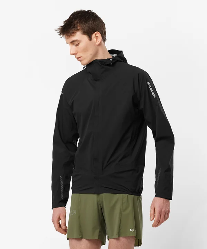 Salomon S/LAB Ultra Unisex Waterproof Running Jacket in Deep Black-11