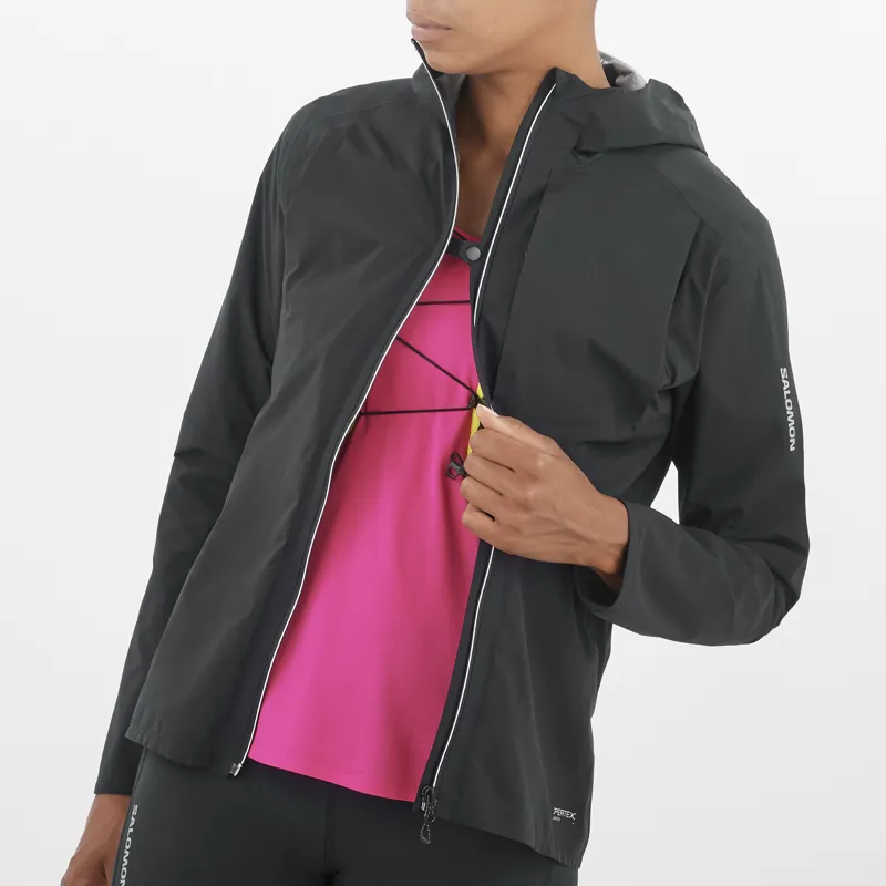 Salomon Bonatti Trail Women's Waterproof Running Jacket in Deep Black-7
