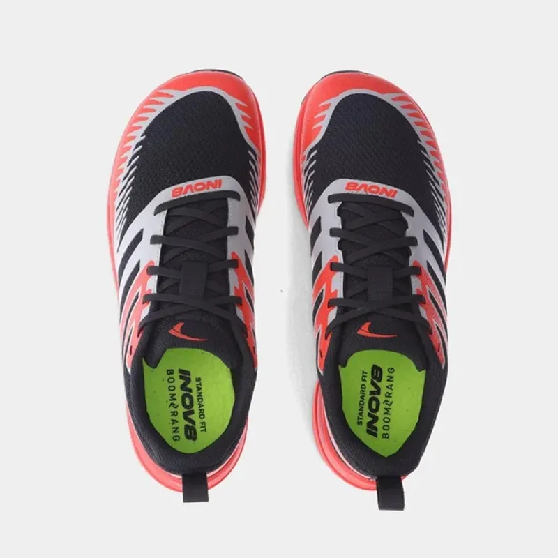 Inov8 TrailFly Max WIDE Men's Trail Running Shoe in Black/Light Grey/Red-3