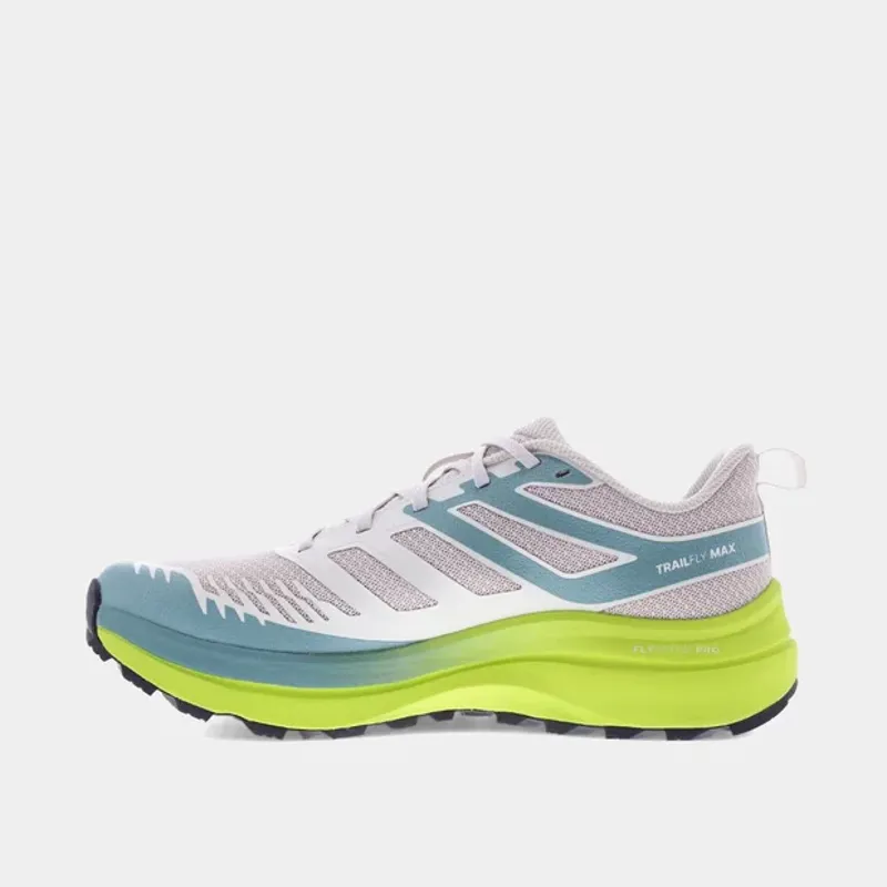 Inov8 TrailFly Max WIDE Women's Trail Running Shoe in Ivory/Storm Blue/Lime-2