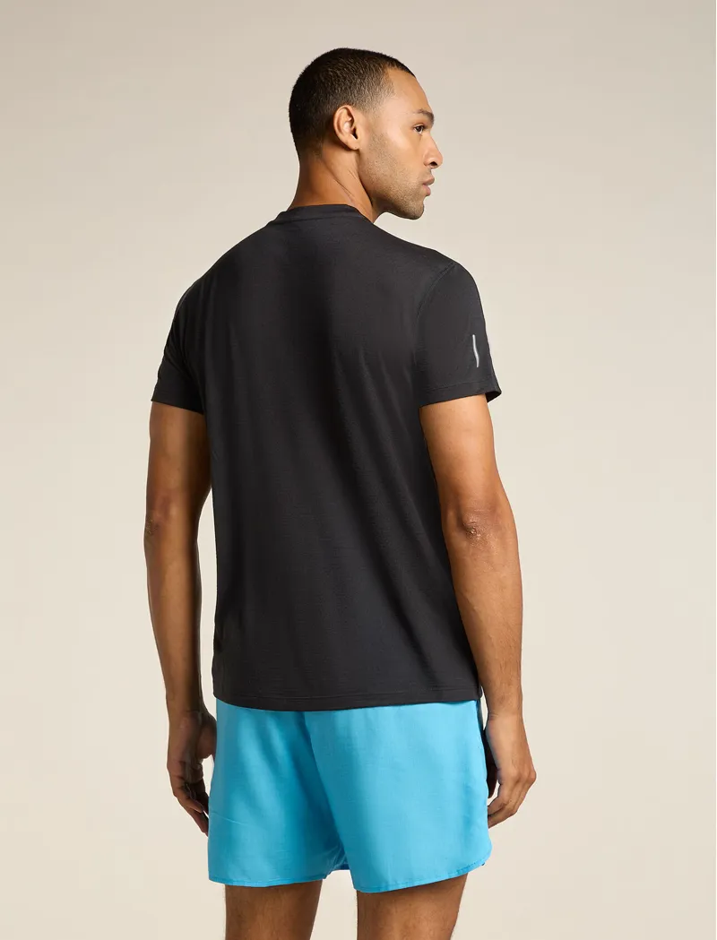 Icebreaker Merino Blend 125 Cool-Lite Speed Short Sleeve Quarter Zip Men's Baselayer in Black-3