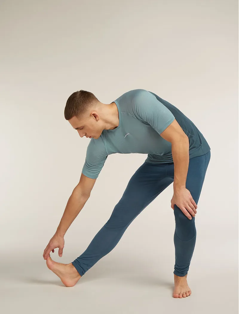 Icebreaker Merino Blend 125 ZoneKnit Short Sleeve Crewe Thermal Top Men's T-shirt in Abyss/Blue Ash-3