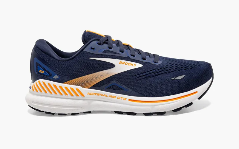 Brooks Adrenaline GTS 23 Men's Road Running Shoe in Peacoat/Ultramarina/Orange