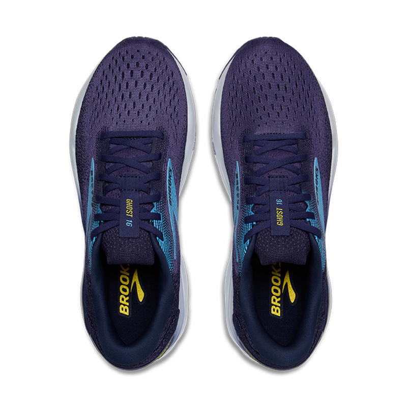 Brooks Ghost 16 Men's Road Running Shoe in Blue/Bonnie Blue/Yellow-2