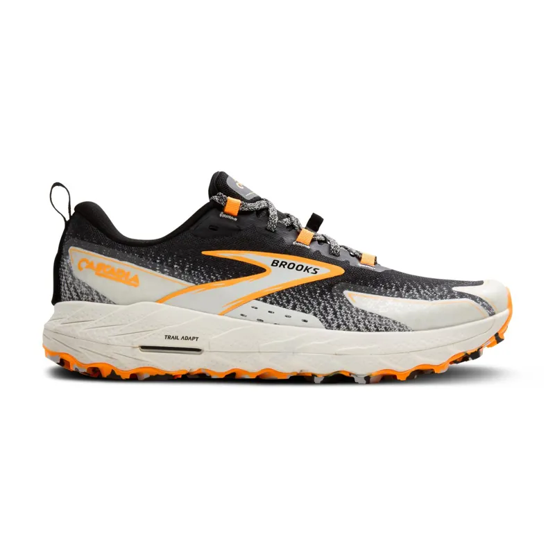 Brooks Cascadia 18 Men's Trail Running Shoe in Black/Blue Wash/Orange