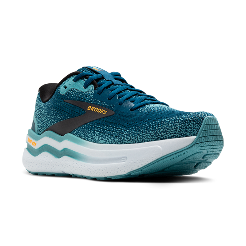 Brooks Ghost Max 2 Men's Road Running Shoe in Moroccan Blue/Aqua/Orange Pop-7