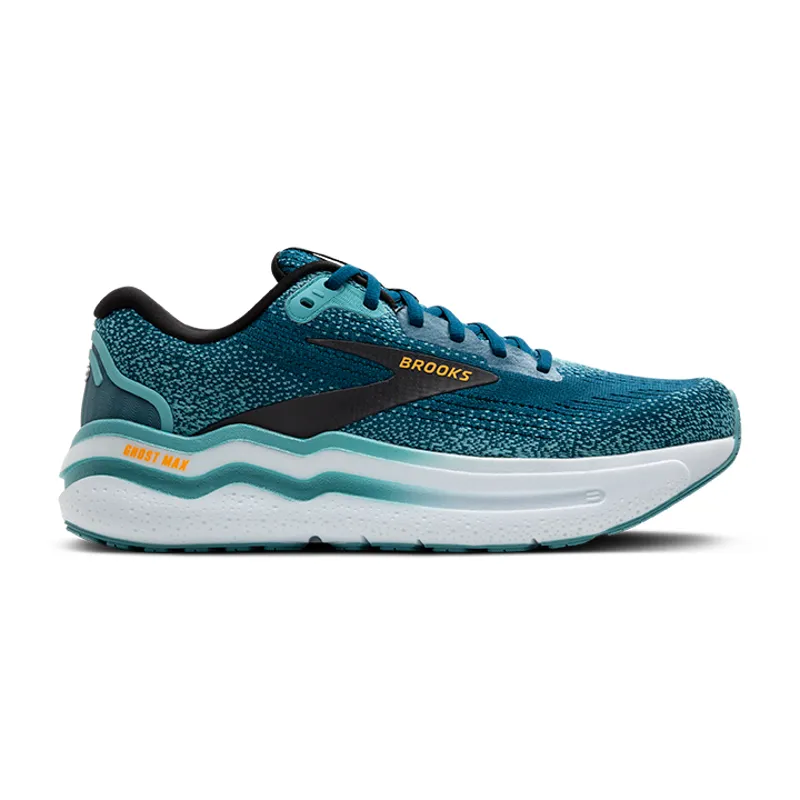 Brooks Ghost Max 2 Men's Road Running Shoe in Moroccan Blue/Aqua/Orange Pop