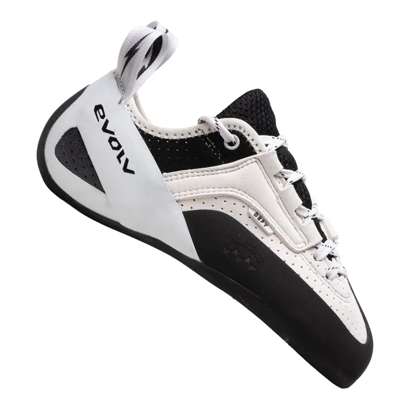 Evolv Defy Lace LV Unisex Climbing Shoe in White/Black