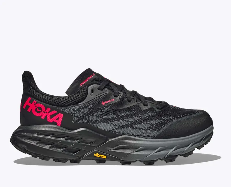 HOKA Speedgoat 5 GTX Women's Trail Running Shoe in Black/Black
