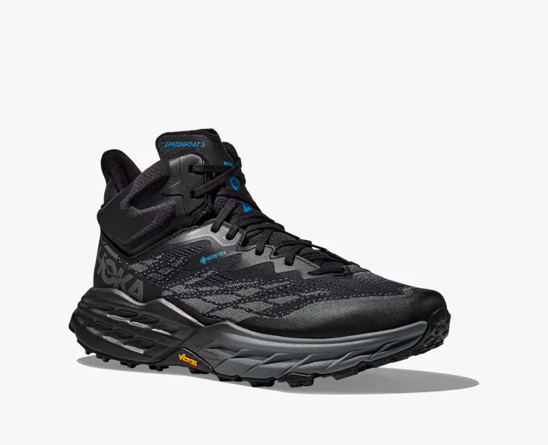 HOKA Speedgoat 5 Mid GORE-TEX Men's Fast Hike Boot in Black/Black-6