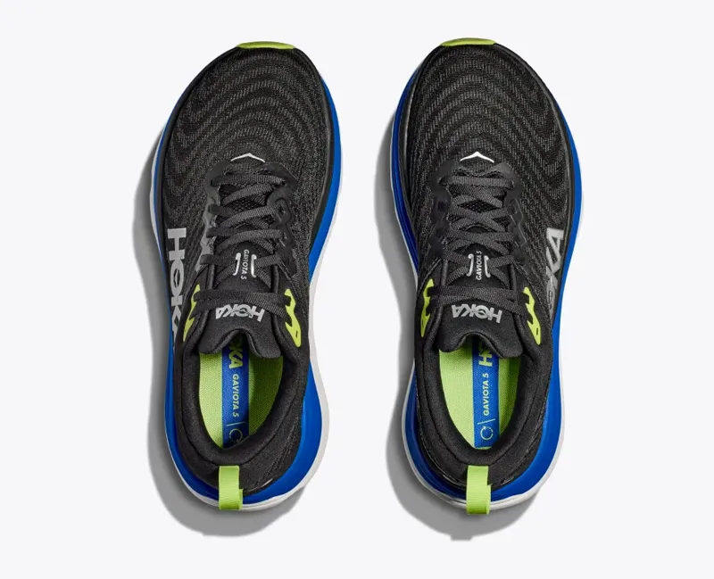 HOKA Gaviota 5 Men's Road Running Shoe in Black/Electric Cobalt-1