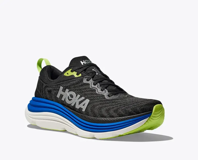 HOKA Gaviota 5 Men's Road Running Shoe in Black/Electric Cobalt-7