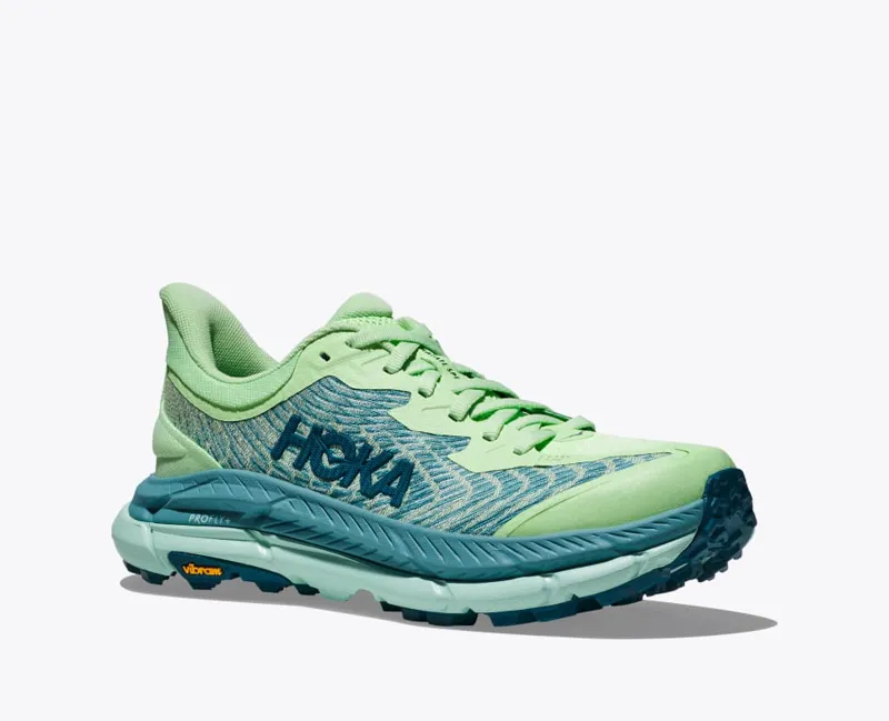 HOKA Mafate Speed 4 Women's Trail Running Shoe in Lime Glow/Ocean Mist-7