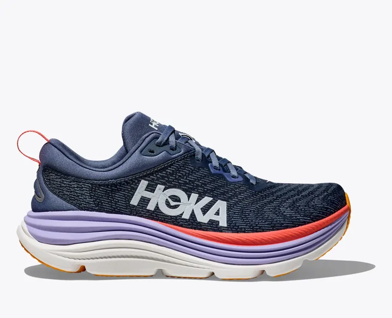 HOKA Gaviota 5 Women's Road Running Shoe in Anchor/Grapefruit 