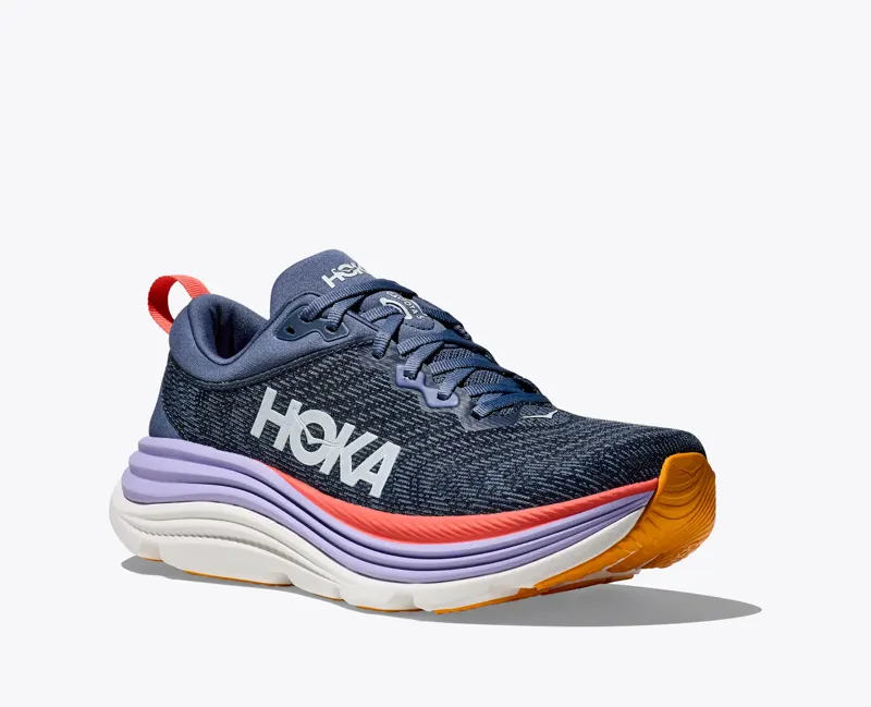 HOKA Gaviota 5 Women's Road Running Shoe in Anchor/Grapefruit -5