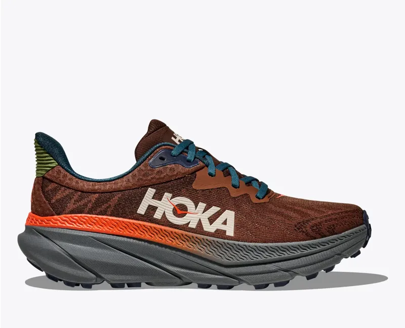 HOKA Challenger 7 Men's Road/Trail Running Shoe in Mineral Brown/Asteroid