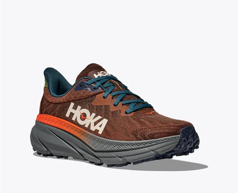 HOKA Challenger 7 Men's Road/Trail Running Shoe in Mineral Brown/Asteroid-7