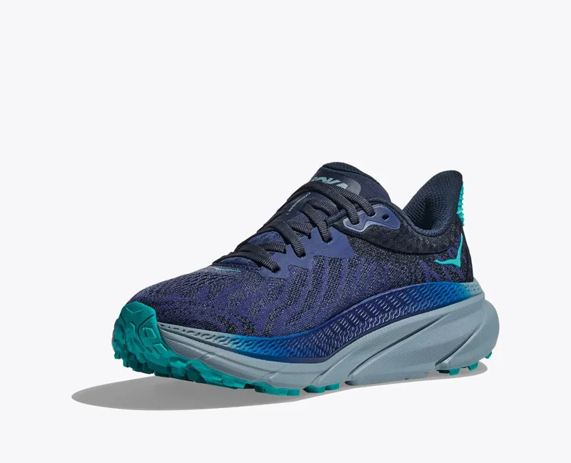 HOKA Challenger 7 Women's Road/Trail Running Shoe in Bellwether Blue/Stone Blue-6