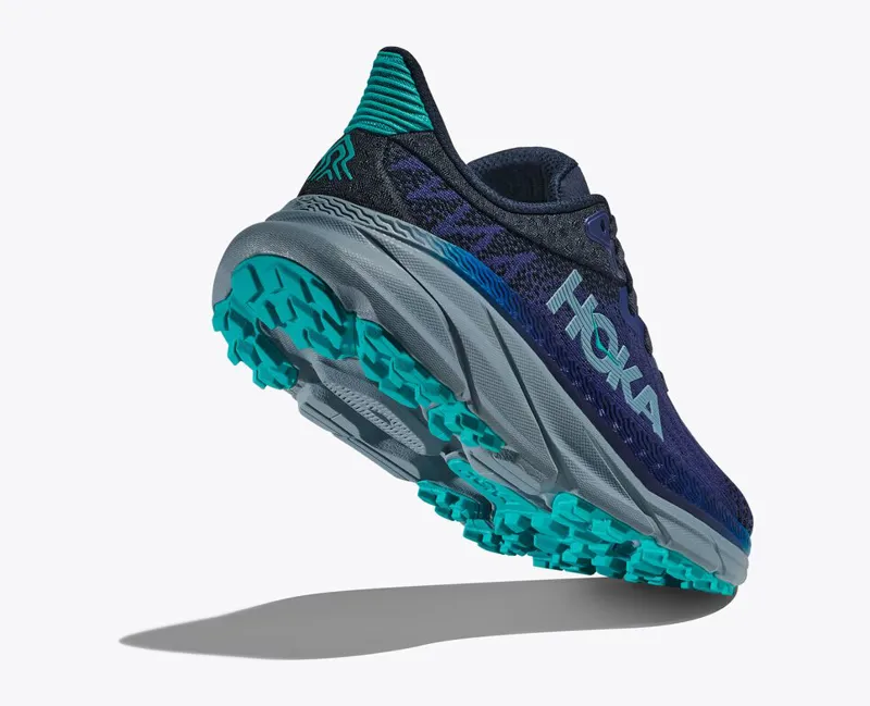 HOKA Challenger 7 Women's Road/Trail Running Shoe in Bellwether Blue/Stone Blue-4