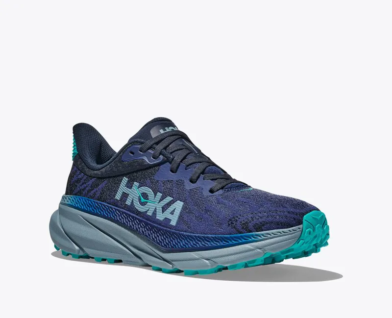 HOKA Challenger 7 Women's Road/Trail Running Shoe in Bellwether Blue/Stone Blue-7