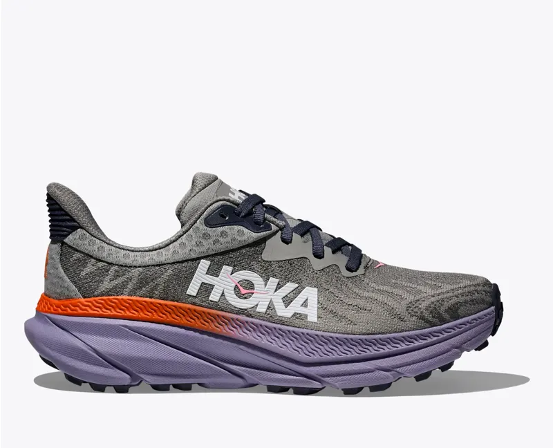 HOKA Challenger 7 Women's Road/Trail Running Shoe in Galactic Grey/Wild Indigo
