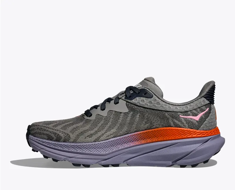 HOKA Challenger 7 Women's Road/Trail Running Shoe in Galactic Grey/Wild Indigo-3