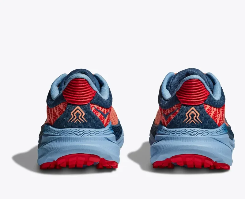 HOKA Challenger 7 Women's Road/Trail Running Shoe in Papaya/Real Teal-5