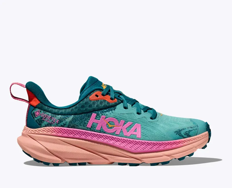 HOKA Challenger 7 GORE-TEX Women's Road/Trail Running Shoe in Ocean Mist/Deep Lagoon