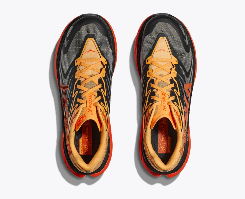 HOKA Tecton X 2 Men's Trail Running Shoe in Black/Flame-1