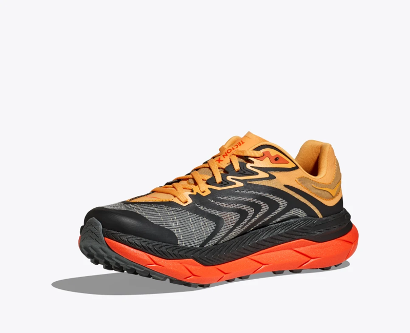 HOKA Tecton X 2 Men's Trail Running Shoe in Black/Flame-4