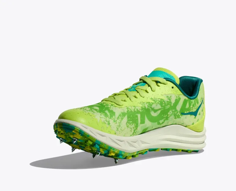 HOKA Crescendo XC Unisex Trail/Cross-Country Running Spike Shoe in Lettuce/Electric Lime-6