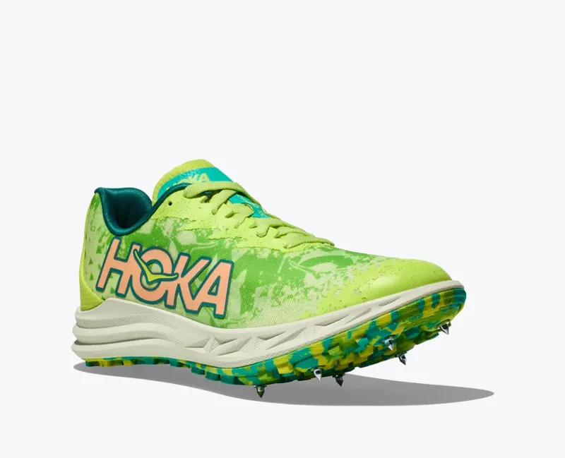 HOKA Crescendo XC Unisex Trail/Cross-Country Running Spike Shoe in Lettuce/Electric Lime-7