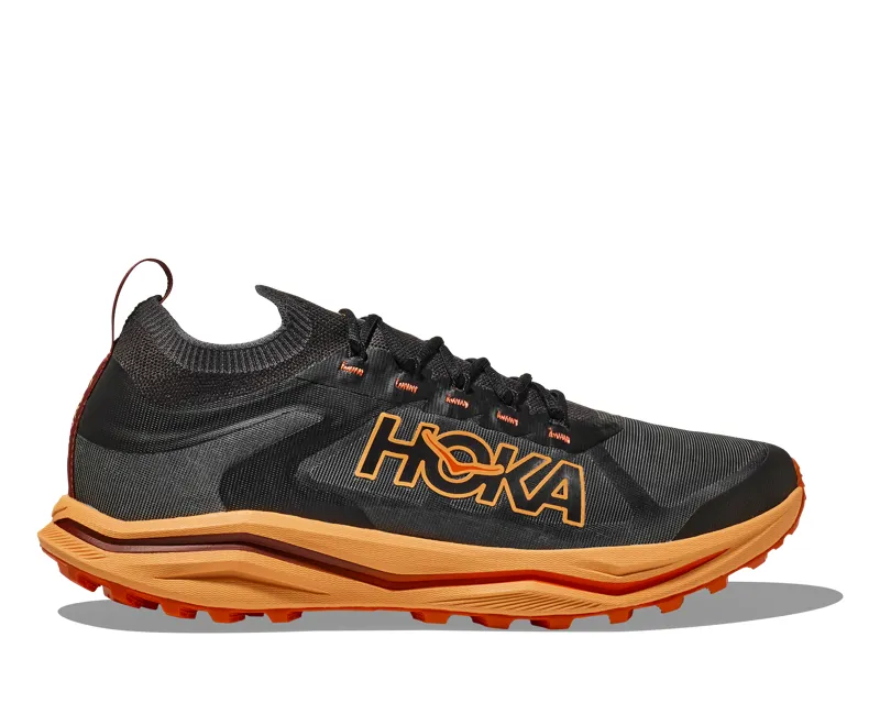 HOKA Zinal 2 Men's Trail Running Shoe in Black/Sherbet
