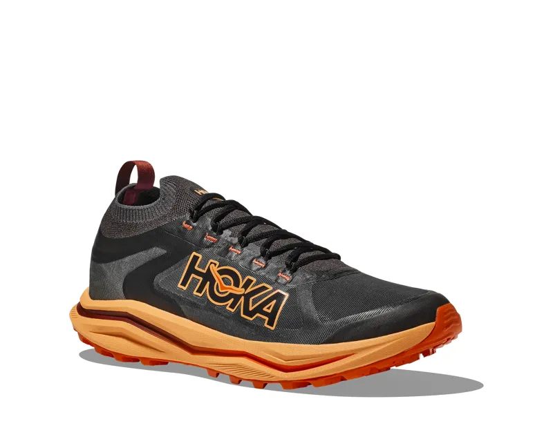 HOKA Zinal 2 Men's Trail Running Shoe in Black/Sherbet-6