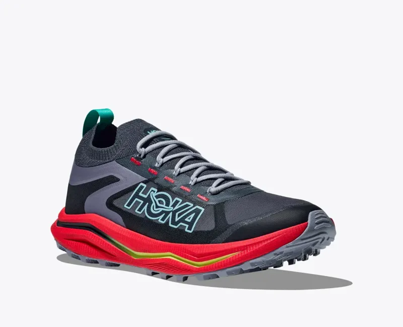HOKA Zinal 2 Men's Trail Running Shoe in Stormy Skies/Cerise-6