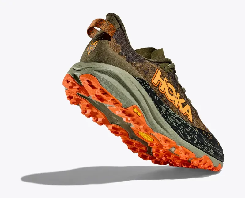 HOKA Speedgoat 6 Wide Men's Trail Running Shoe in Antique Olive/Squash-4