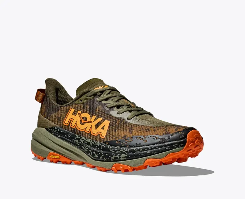 HOKA Speedgoat 6 Wide Men's Trail Running Shoe in Antique Olive/Squash-7