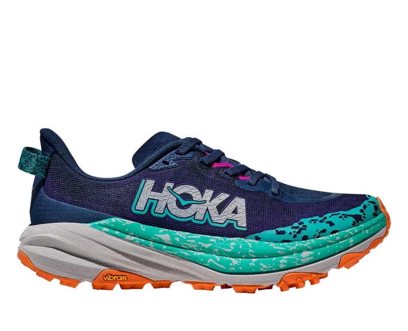 HOKA Speedgoat 6 Wide Women's Trail Running Shoe in Varsity Navy/Meteor
