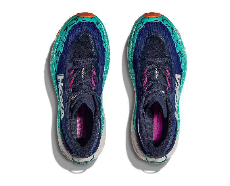 HOKA Speedgoat 6 Wide Women's Trail Running Shoe in Varsity Navy/Meteor-2