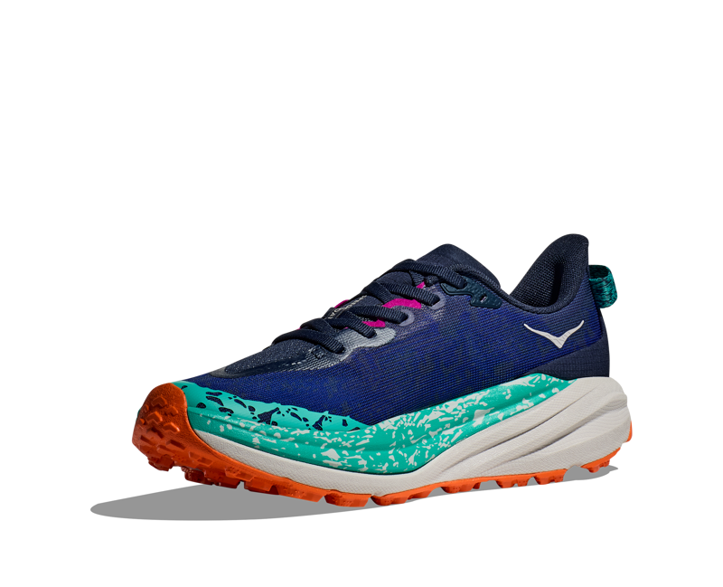 HOKA Speedgoat 6 Wide Women's Trail Running Shoe in Varsity Navy/Meteor-6