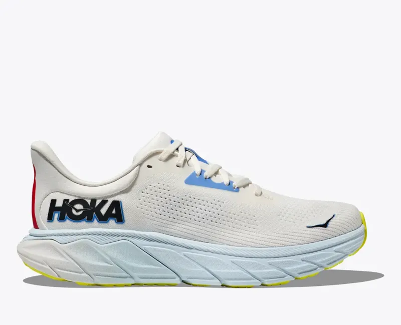 HOKA Arahi 7 Men's Road Running Shoe in Blanc De Blanc/Virtual Blue