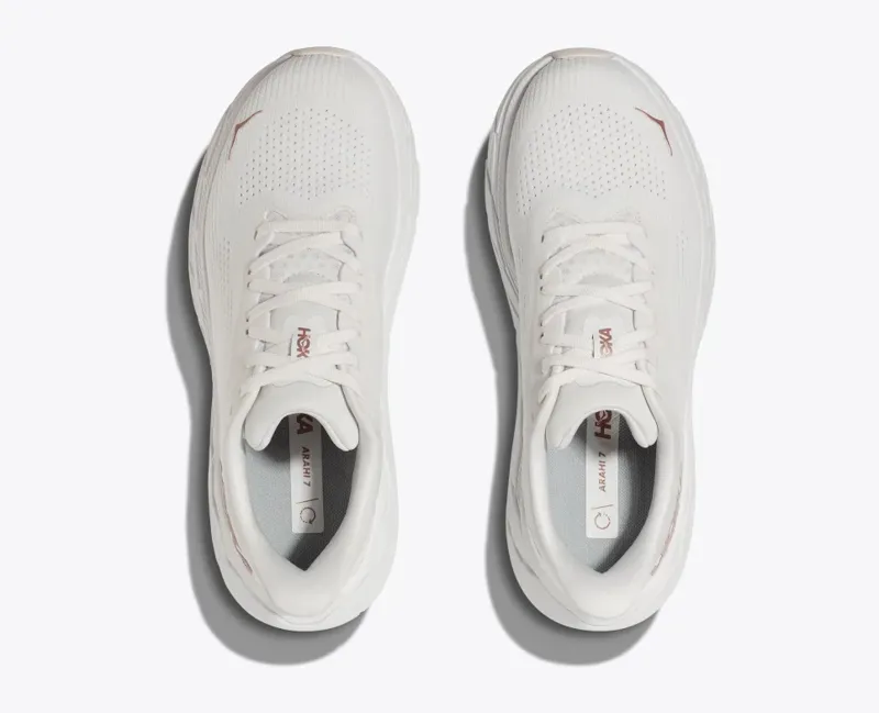 HOKA Arahi 7 Women's Road Running Shoe in Blanc de Blanc/Rose Gold-1