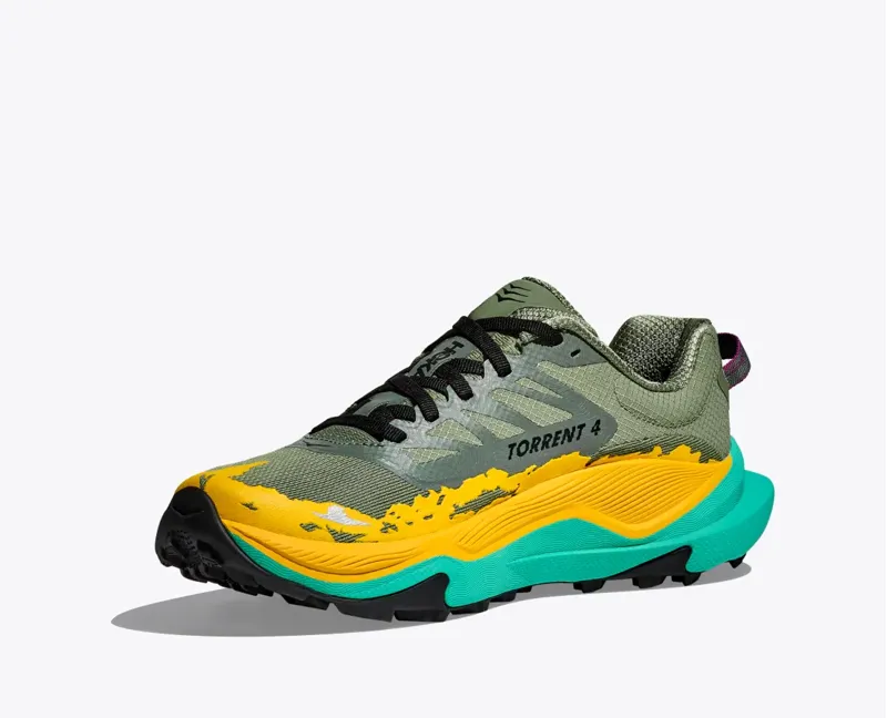 HOKA Torrent 4 Women's Trail Running Shoe in Succulent/Electric Aqua-2
